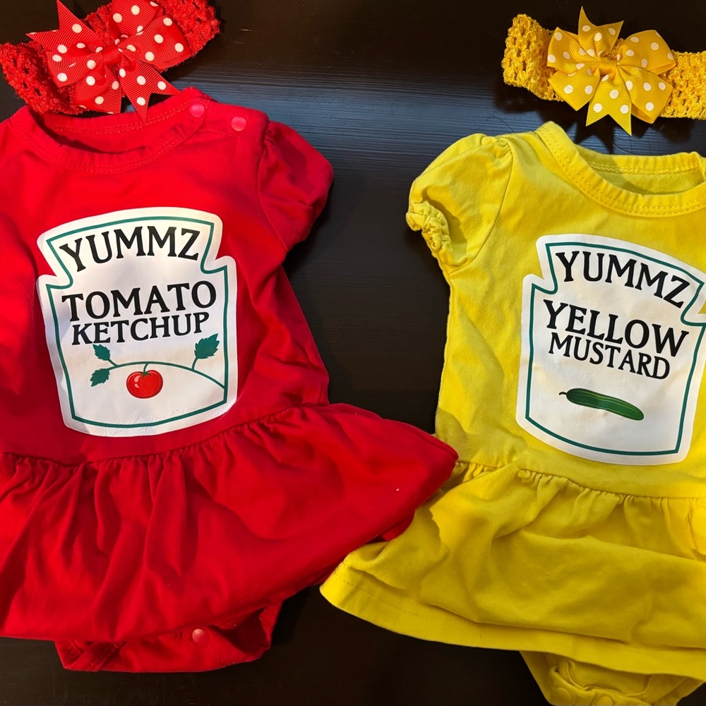 Ketchup and mustard baby girl outfits
